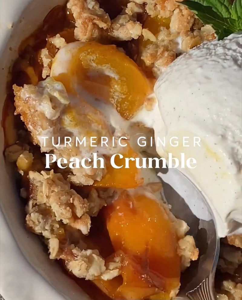 Turmeric Ginger Peach Crumble