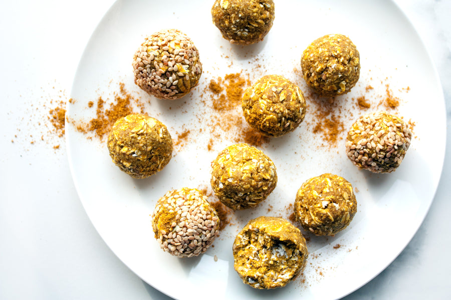 No Bake Golden Turmeric Bliss Balls