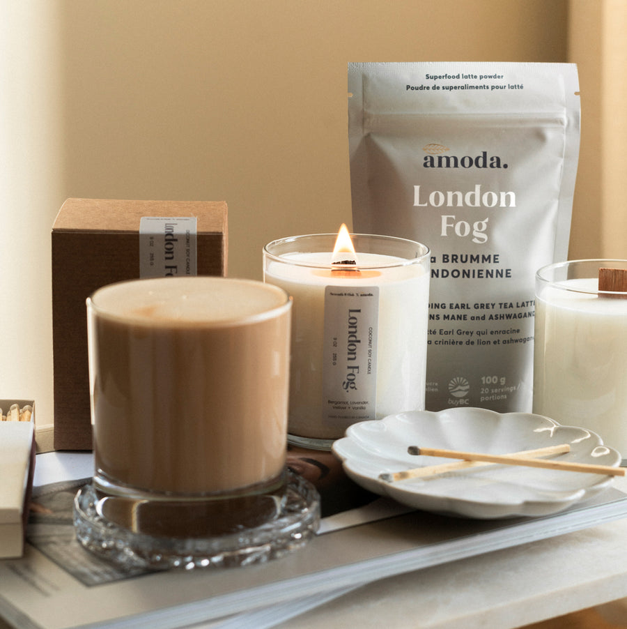 Seventh & Oak x Amoda London Fog Candle & Latte Bundle